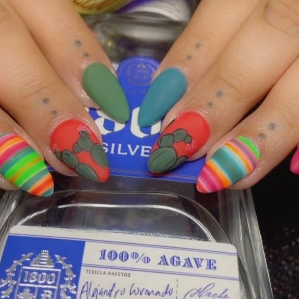 Girly Cinco De Mayo Nails Ideas