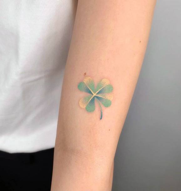 Girly Clover Tattoo Ideas