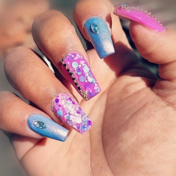 Girly Confetti Nail Ideas