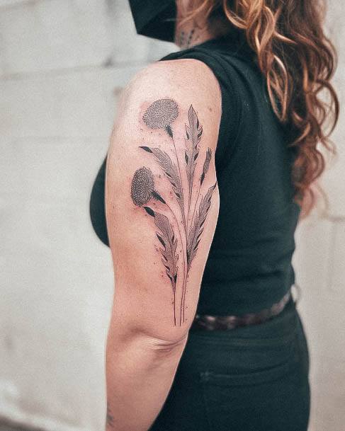 Girly Dandelion Tattoo Ideas