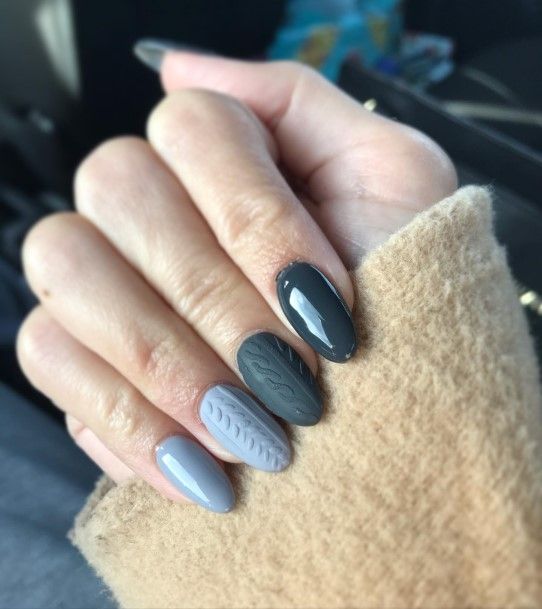 Girly Dark Grey Nail Ideas