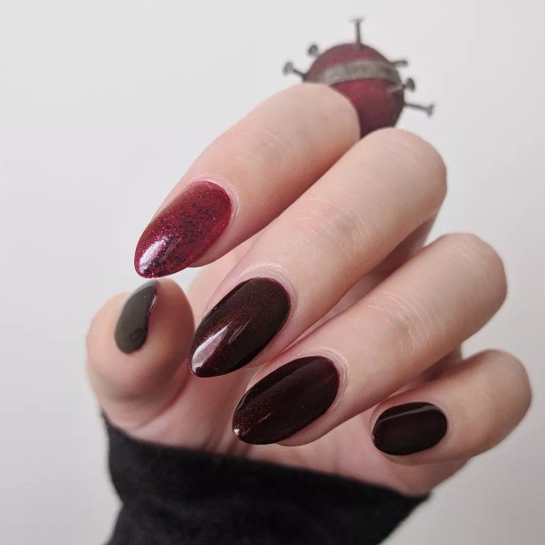 Girly Dark Red Nail Ideas