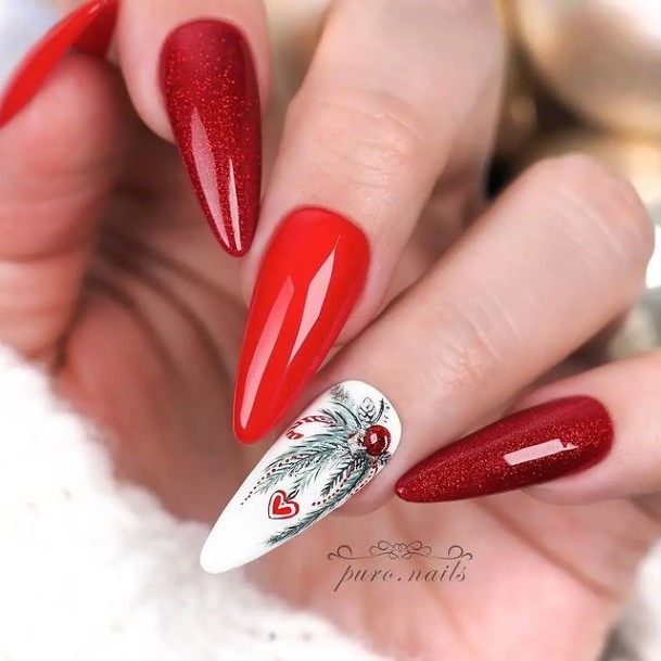 Girly Deep Red Nail Ideas