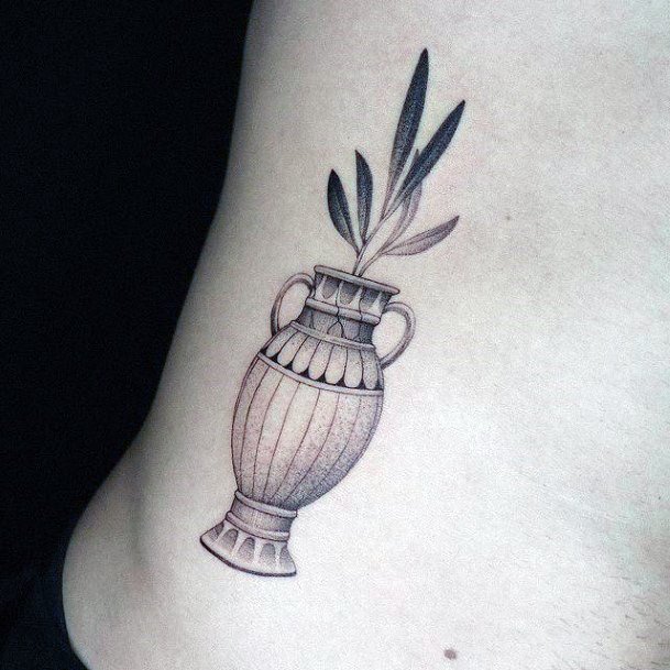 Girly Flower Vase Tattoo Ideas