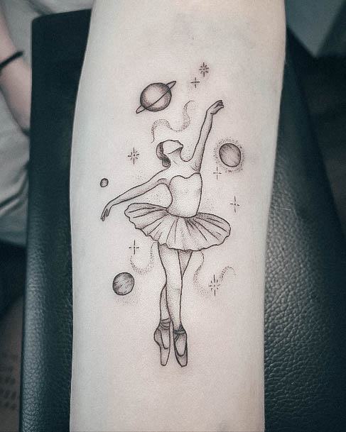 Girly Galaxy Tattoo Ideas Dancing Themed Planets