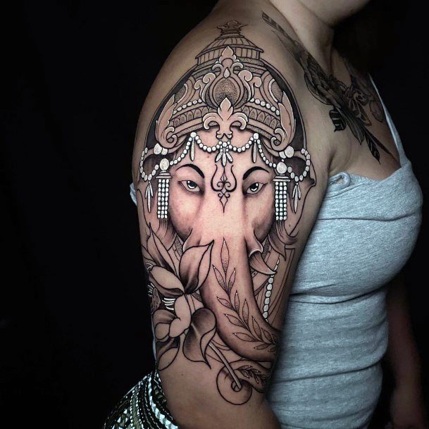 Girly Ganesha Tattoo Ideas