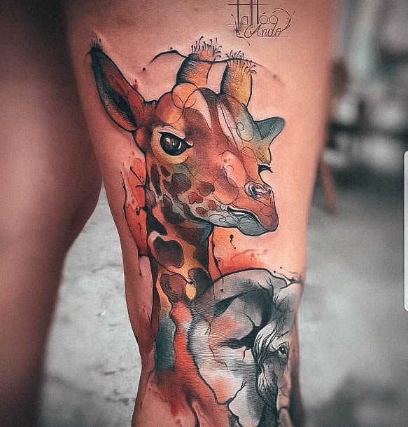 Girly Giraffe Tattoo Ideas