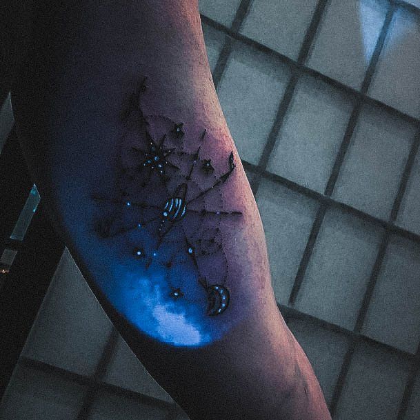 Girly Glow In The Dark Tattoo Ideas