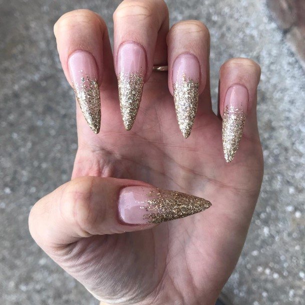 Girly Gold Ombre Nails Ideas