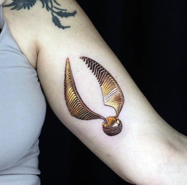 Girly Golden Snitch Tattoo Ideas