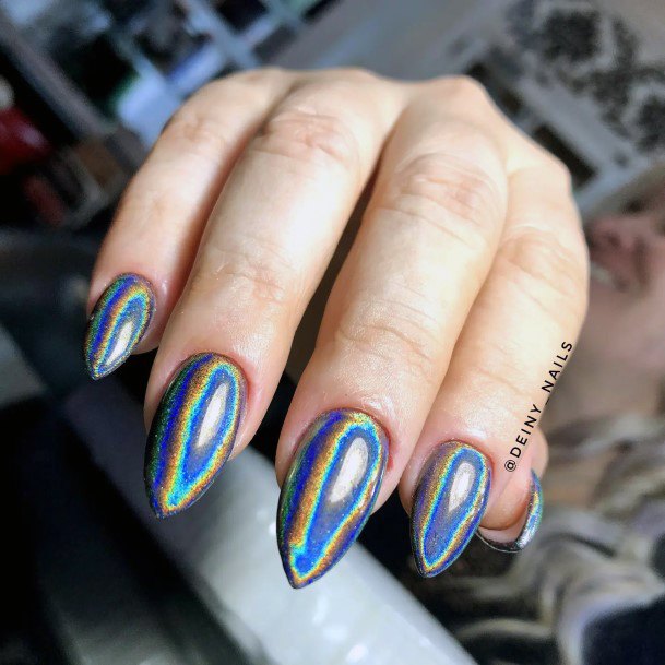 Girly Holographic Nails Ideas