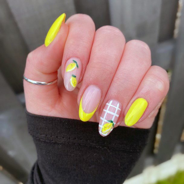 Girly Lemon Nails Ideas