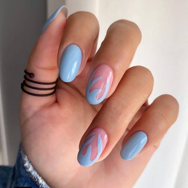 Girly Light Blue Nails Ideas