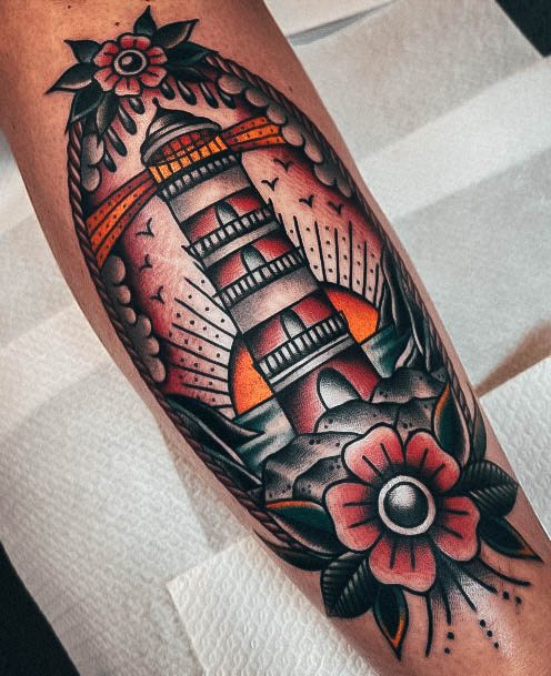 Girly Lighthouse Tattoo Ideas