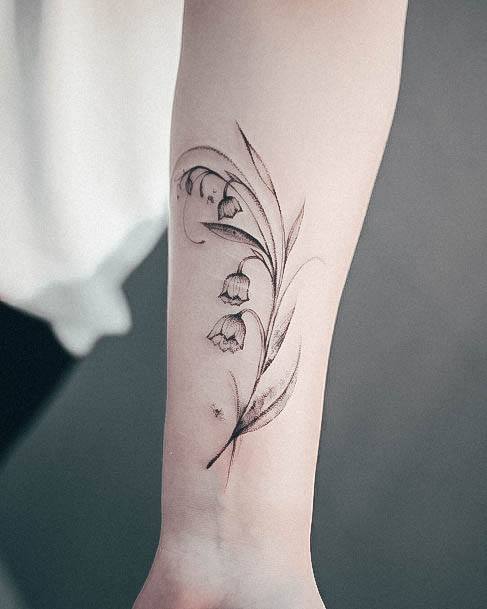 Girly Lily Of The Valley Tattoo Ideas