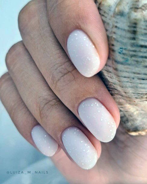 Girly Milky White Nails Ideas