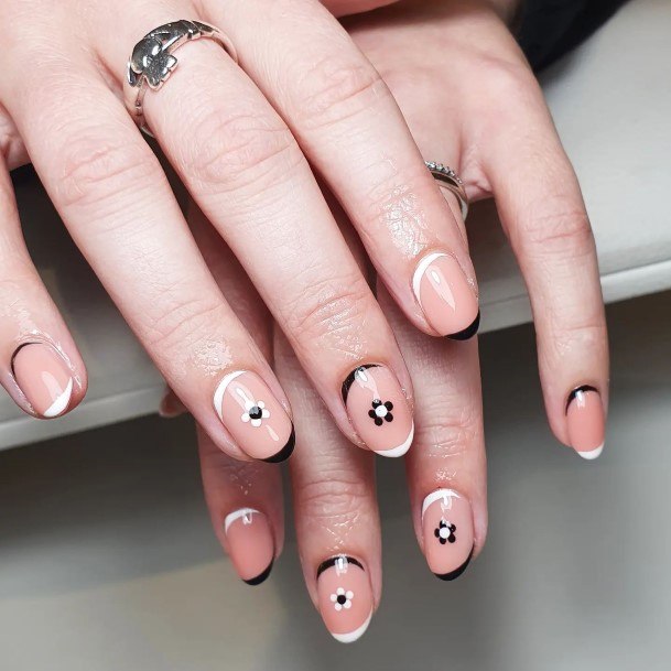 Girly Monochrome Nails Ideas