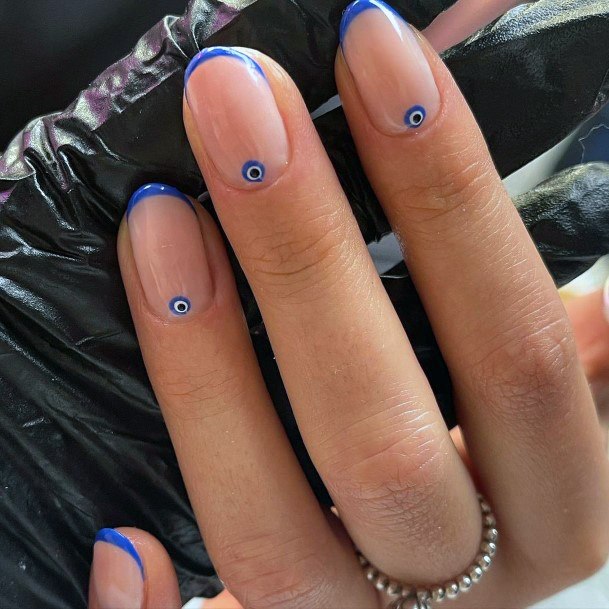 Girly Navy Blue Dress Nails Ideas