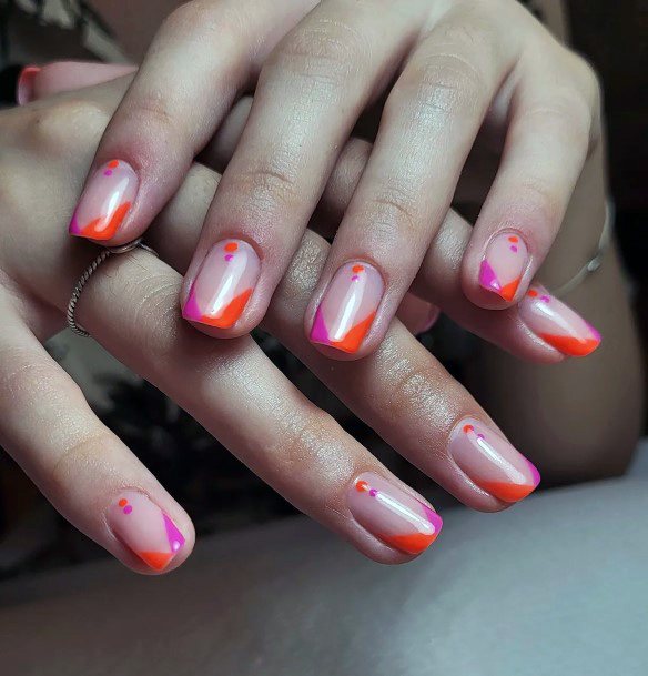 Girly Orange Dress Nails Ideas