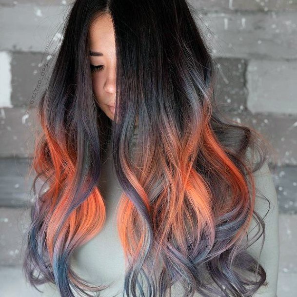 Girly Orange Ombre Hairstyle Ideas