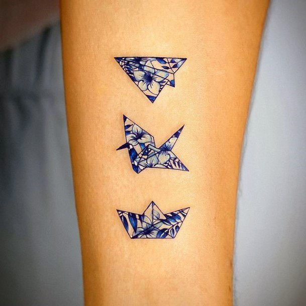 Girly Oriental Plate Porcelain Tattoo Ideas