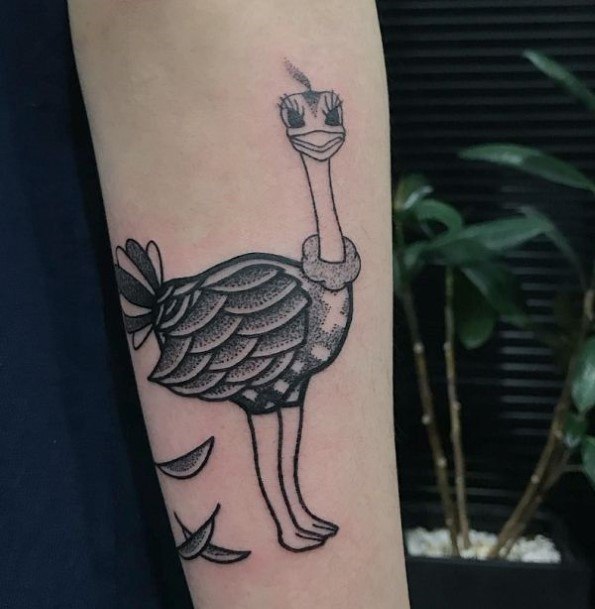 Girly Ostrich Tattoo Ideas