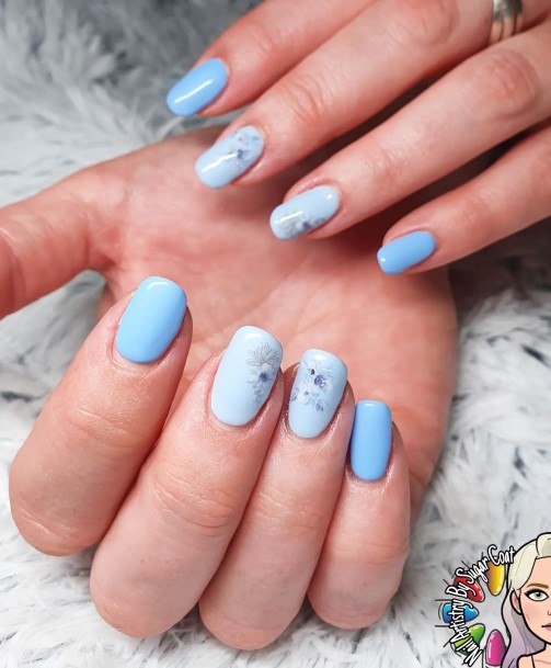 Girly Pale Blue Nails Ideas