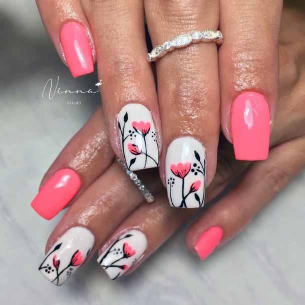 Girly Pink Dress Nails Ideas