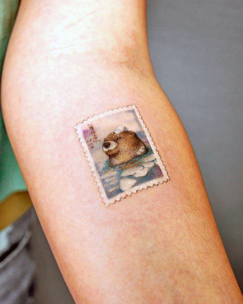 Girly Postage Stamp Tattoo Ideas