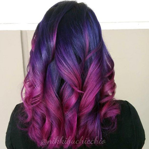 Girly Purple Hairstyle Ideas