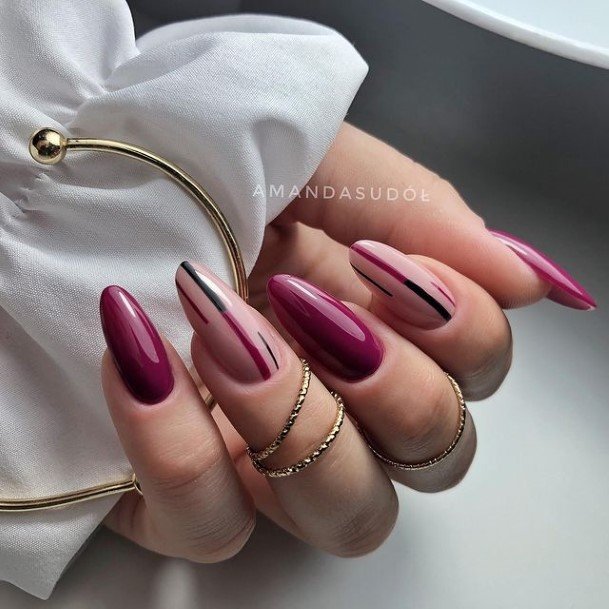 Girly Red And Black Nails Ideas