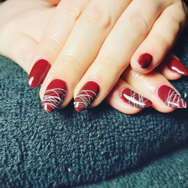 Girly Red And White Nail Ideas