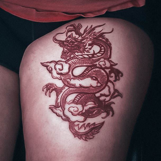 Girly Red Dragon Tattoo Ideas