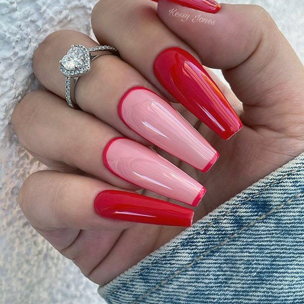 Girly Red Dress Nails Ideas