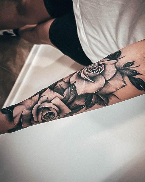 Girly Rose Forearm Tattoo Ideas