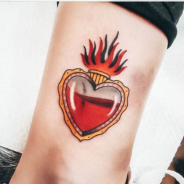 Girly Sacred Heart Tattoo Ideas