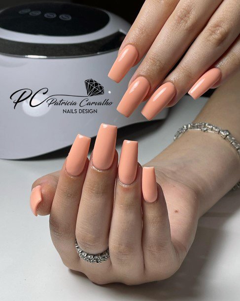 Girly Salmon Nails Ideas