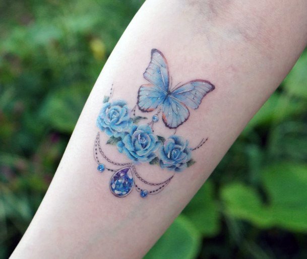 Girly Sapphire Tattoo Ideas