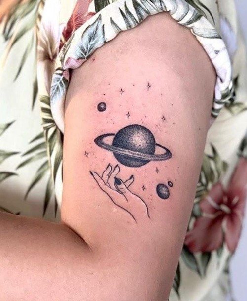 Girly Saturn Designs For Tattoos