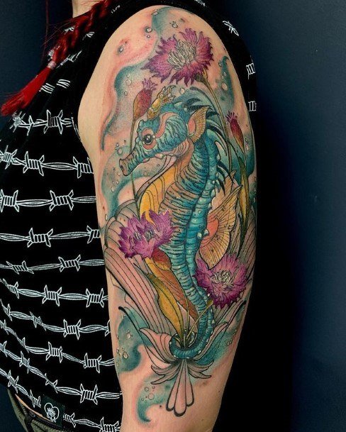 Girly Seahorse Tattoo Ideas