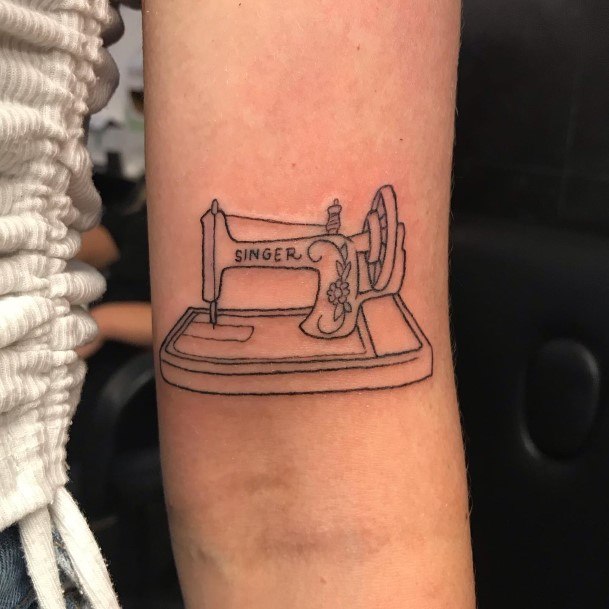 Girly Sewing Machine Tattoo Ideas