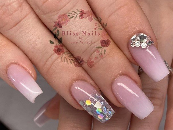 Girly Silver Ombre Nails Ideas