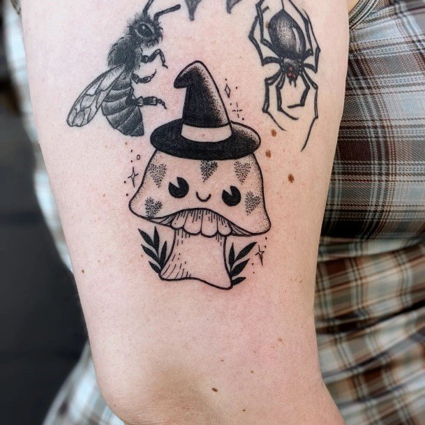 Girly Small Mushroom Tattoo Ideas