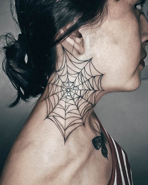 Girly Small Spider Web Tattoo Ideas