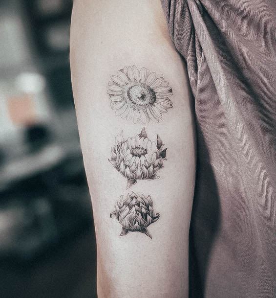 Girly Small Sunflower Tattoo Ideas