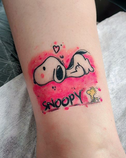 Girly Snoopy Tattoo Ideas