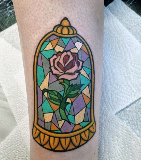 Girly Stained Glass Tattoo Ideas