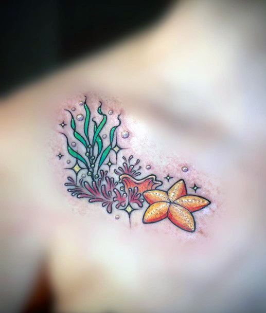 Girly Starfish Tattoo Ideas
