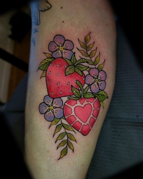 Girly Strawberry Tattoo Ideas