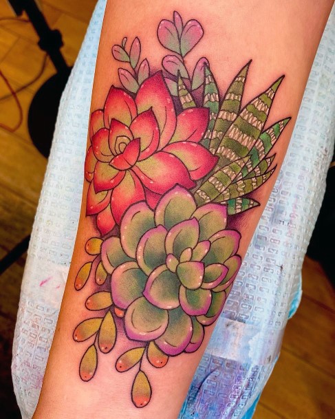 Girly Succulent Designs For Tattoos